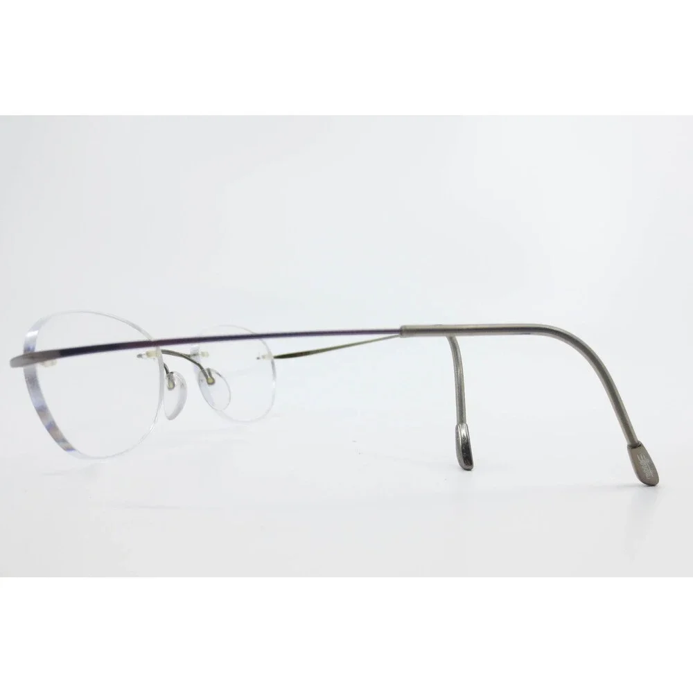 Silhouette Rimless Eyeglasses Oval Titanium Tone Metal Frame Austria 39917
